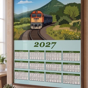 Vasúti Legendák � 2027-es Falinaptár � A3-as Prémium Retró Dekoráció - otthon & életmód - papír, írószer - naptár & tervező - Meska.hu