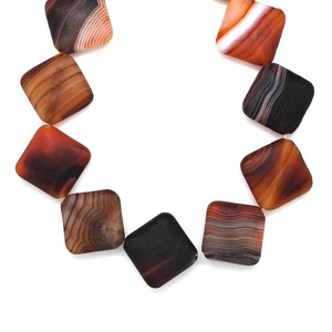 Achát matt sávos négyzet 20x7mm, Kellékek & szerszámok, Ásvány alapanyag, Ásványfüzér, , MESKA