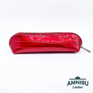 Meggy piros lakk krokkómintás rombusz swarovski köves bőr neszeszer / tolltartó K5023 - táska & tok - neszesszer - Meska.hu