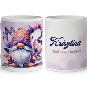 Névvel kérhető - Jóga manó lótusz ülésben mintás bögre, Otthon & Életmód, Konyhafelszerelés, tálalás, Tálalás, Bögre & Csésze, , MESKA