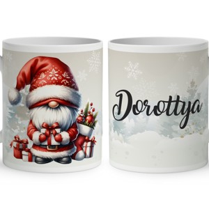 Névvel kérhető - Karácsonyi manó sok-sok ajándékkal mintás bögre, Otthon & Életmód, Konyhafelszerelés, tálalás, Tálalás, Bögre & Csésze, , MESKA