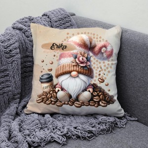 Névvel kérhető - Kávés manó kávébabbal mintás párna - otthon & életmód - lakástextil - párna & párnahuzat - díszpárna (belsővel együtt) - Meska.hu