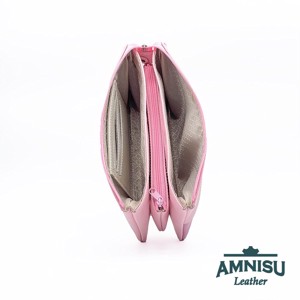 Rózsaszín - metál rózsaszín egyenes swarovski köves női pénztárca G4020-4001 -  - Meska.hu