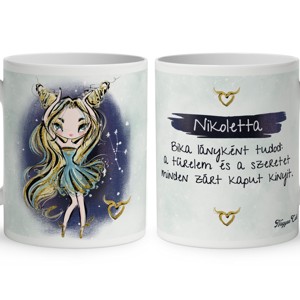 Személyre szabható - Szőke hajú Csini Bika lány mintás bögre, Otthon & Életmód, Konyhafelszerelés, tálalás, Tálalás, Bögre & Csésze, , MESKA