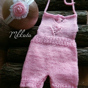 Kötött baba nadrág + fejpánt fotózásra  56- os méret  -  - Meska.hu