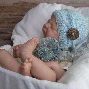 Kötött baba sapka 0-3 hónapos méret  -  - Meska.hu