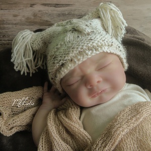 Kötött baba sapka 0-3 hónapos méret  -  - Meska.hu