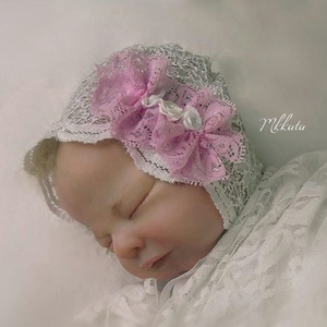 Csipke  baba sapka  0-2 hónapos méret  -  - Meska.hu