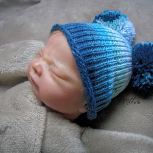 Kötött újszülött baba sapka 0-2 hónapos méret  -  - Meska.hu