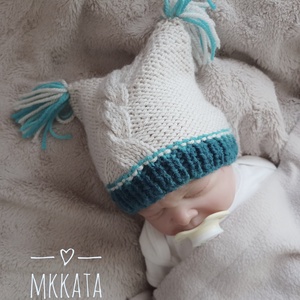 Kötött baba sapka 0-3 hónapos méret  - ruha & divat - babaruha & gyerekruha - babasapka - Meska.hu