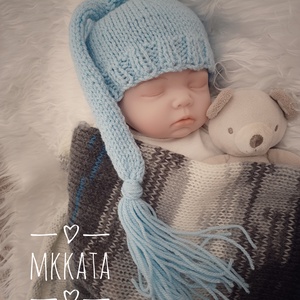 Puha Kényelem: Kézzel kötött babasapka  Újszülött fotózáshoz, Ruha & Divat, Babaruha & Gyerekruha, Babasapka, Kötés, MESKA