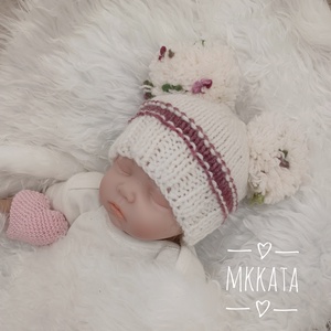 Horgolt baba sapka 0-3 hónapos méret  - ruha & divat - gyerekruha - Meska.hu