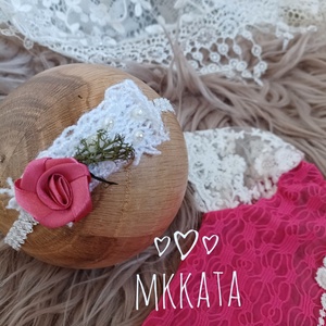 Csipkecsoda kislány body és fejpánt szett Újszülött fotózáshoz - ruha & divat - babaruha & gyerekruha - babafotózási ruha és kellék - Meska.hu