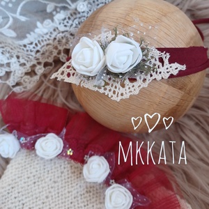 Kézzel kötött szett Újszülött fotózásra - ruha & divat - babaruha & gyerekruha - babafotózási ruha és kellék - Meska.hu