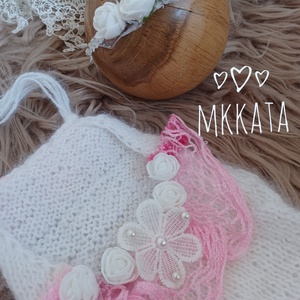 Kézzel kötött szett Újszülött fotózásra - ruha & divat - babaruha & gyerekruha - babafotózási ruha és kellék - Meska.hu
