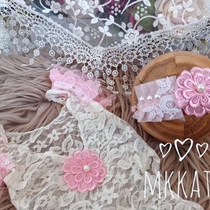  Csipke body és fejpánt szett Újszülött fotózáshoz - baba - mama - babafotózás - szett újszülött fotózásra - Meska.hu