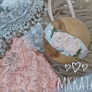 Tüll szoknya, csipke body és fejpánt szett Újszülött fotózáshoz - ruha & divat - babaruha & gyerekruha - babafotózási ruha és kellék - Meska.hu