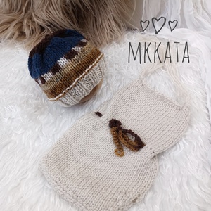 Kötött baba sapka és nadrág szett  újszülött fotózáshoz - Meska.hu