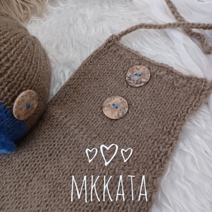  Kötött baba sapka és nadrág szett újszülött fotózásra  - ruha & divat - babaruha & gyerekruha - babafotózási ruha és kellék - Meska.hu