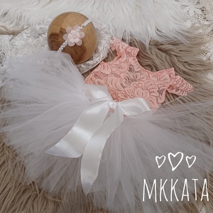  Tüll szoknya, csipke body és fejpánt szett Újszülött fotózáshoz, Ruha & Divat, Babaruha & Gyerekruha, Babafotózási ruha és kellék, Varrás, MESKA