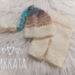  Kötött baba sapka és nadrág szett újszülött fotózásra  - ruha & divat - babaruha & gyerekruha - babafotózási ruha és kellék - Meska.hu