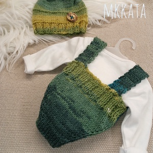   Kötött baba sapka és nadrág szett újszülött fotózásra  - ruha & divat - babaruha & gyerekruha - babafotózási ruha és kellék - Meska.hu