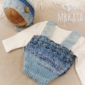   Kötött baba sapka és body szett újszülött fotózásra  - ruha & divat - babaruha & gyerekruha - babafotózási ruha és kellék - Meska.hu