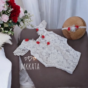 Csipke body és fejpánt szett Újszülött fotózáshoz, Ruha & Divat, Babaruha & Gyerekruha, Babafotózási ruha és kellék, Varrás, MESKA
