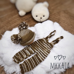   Kötött baba sapka és nadrág szett újszülött fotózásra , Ruha & Divat, Babaruha & Gyerekruha, Babafotózási ruha és kellék, Kötés, MESKA