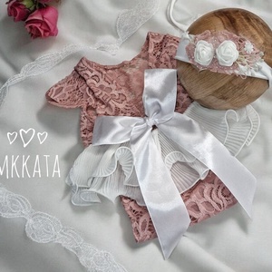  Csipke body és fejpánt szett Újszülött fotózáshoz, Ruha & Divat, Babaruha & Gyerekruha, Babafotózási ruha és kellék, Varrás, MESKA