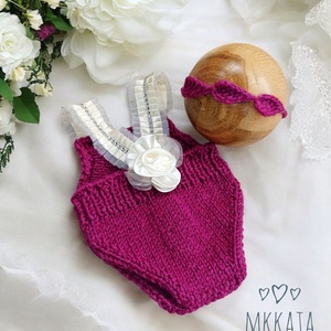  Kézzel kötött szett Újszülött fotózásra, Ruha & Divat, Babaruha & Gyerekruha, Babafotózási ruha és kellék, Kötés, MESKA