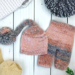   Kötött baba sapka és nadrág szett újszülött fotózásra , Ruha & Divat, Babaruha & Gyerekruha, Babafotózási ruha és kellék, Kötés, MESKA