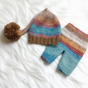  Kötött baba sapka és nadrág szett újszülött fotózásra , Ruha & Divat, Babaruha & Gyerekruha, Babafotózási ruha és kellék, Varrás, Kötés, MESKA