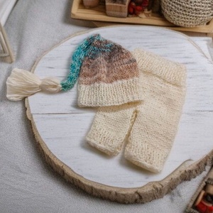  Kötött baba sapka és nadrág szett újszülött fotózásra , Ruha & Divat, Babaruha & Gyerekruha, Babafotózási ruha és kellék, Varrás, Kötés, MESKA
