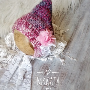 Horgolt babasapka újszülött fotózásra  - baba - mama - babafotózás - újszülött sapka fotózásra - Meska.hu