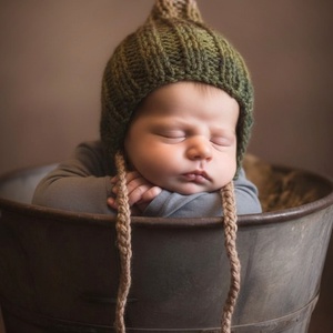 Kötött babasapka újszülött fotózásra , Baba - mama, Babafotózás, Újszülött sapka fotózásra, Kötés, MESKA