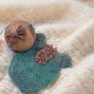 Kézzel kötött szett Újszülött fotózásra - baba - mama - babafotózás - szett újszülött fotózásra - Meska.hu
