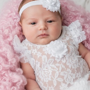 Csipke body és fejpánt szett Újszülött fotózáshoz, Baba - mama, Babafotózás, Szett újszülött fotózásra, Varrás, MESKA