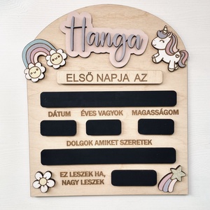 Egyedi mérföldkő tábla, Otthon & Életmód, Babaszoba, gyerekszoba, Gyerek névtábla, Famegmunkálás, Gravírozás, pirográfia, MESKA