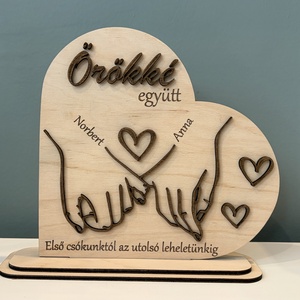 Személyre szabható fa szív dekoráció Valentin-napra - Meska.hu