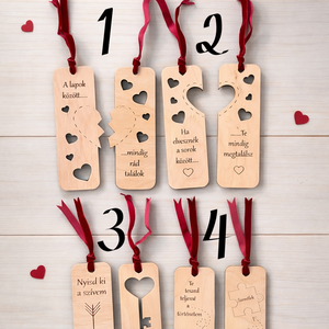 Valentin napi páros fa könyvjelzők - könyv & zene - könyvjelző - Meska.hu