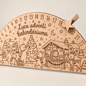 Névre szóló fa adventi kalendárium - karácsony - adventi díszek - adventi naptár - Meska.hu