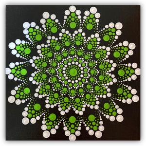 Zöld mandala, Művészet, Festmény, Akril, Festészet, MESKA