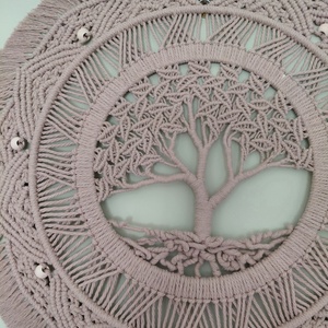Makramé mandala életfa - otthon & életmód - dekoráció - fali és függő dekoráció - falra akasztható dekor - Meska.hu