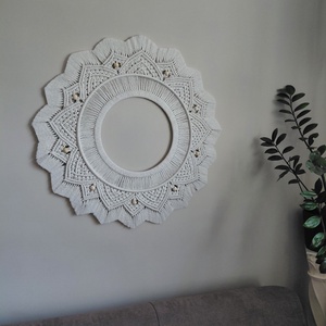 Makramé mandala fehér színű, Otthon & Életmód, Dekoráció, Fali és függő dekoráció, Falra akasztható dekor, Csomózás, MESKA