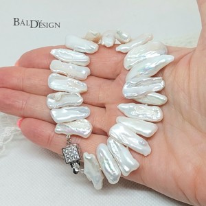 Biwa gyöngy karkötő, Ékszer, Karkötő, Gyöngyös karkötő, Ékszerkészítés, Gyöngyfűzés, gyöngyhímzés, MESKA