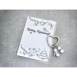 Boldog Karácsonyt kulcstartó tejkvarccal, Táska & Tok, Kulcstartó & Táskadísz, Kulcstartó, , MESKA