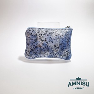 Kék virág mintás egy cipzáras kulcstartó A6017 - táska & tok - kulcstartó & táskadísz - kulcstartó - Meska.hu