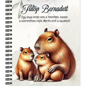 Személyre szabható -Capybara és a kölykök mintás A6-os füzet, Otthon & Életmód, Papír, írószer, Jegyzetfüzet & Napló, , MESKA