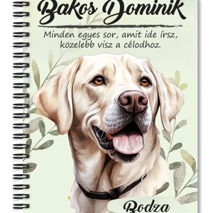 Személyre szabható - Fehér labrador portré mintás A6-os füzet, Otthon & Életmód, Papír, írószer, Jegyzetfüzet & Napló, , MESKA